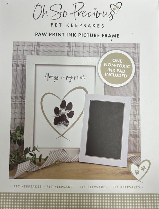 Paw print ink picture and Frame